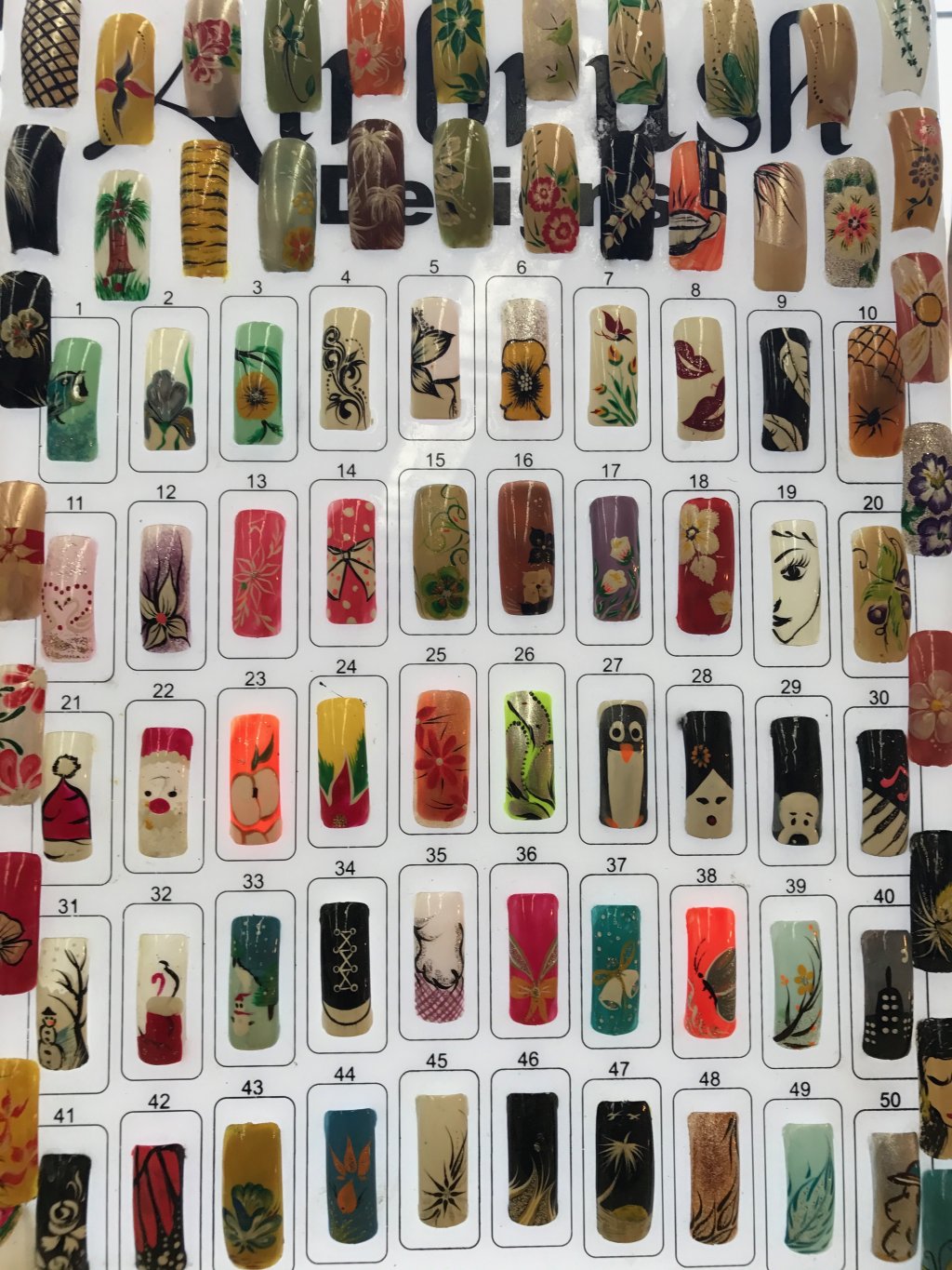 Hand painted nail designs